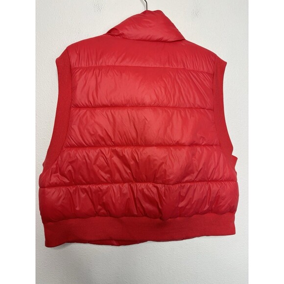 Aerie OFFLINE Large Calypso Puffer Vest Red Button Snap Closure Pockets NWOT - Picture 11 of 11